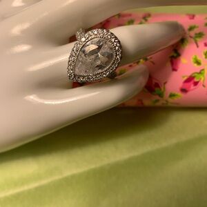 Stamped 925 sterling silver and zirconia COCKTAIL RING